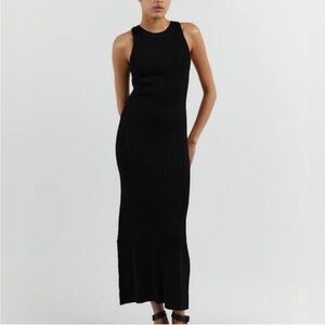 DISSH Valerie Knit Racer Midi Dress in Black